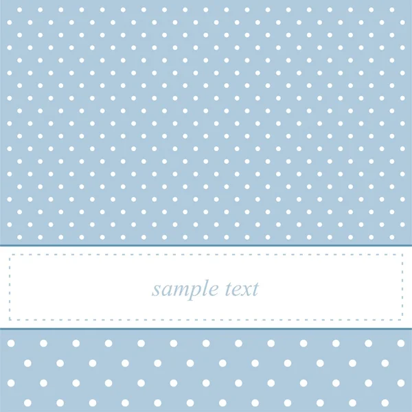 Sweet, blue polka dots card or invitation - vector illustration — Stock Vector
