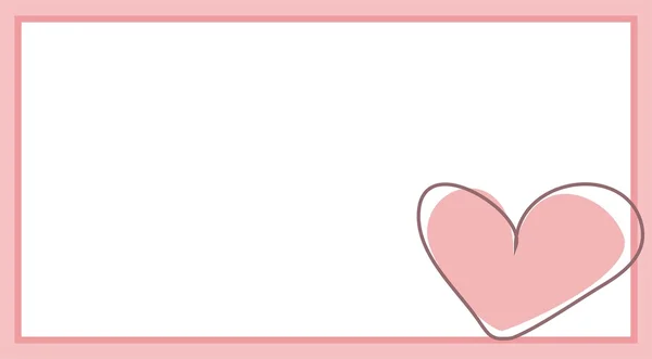 Carino cuore rosa con sfondo bianco - illustrazione vettoriale — Vettoriale Stock