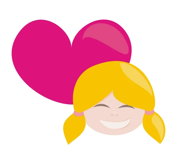 I love my happy blond girl with all my heart vector illustration — Stock Vector