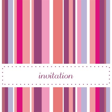 Sweet invitation card with vertical bars vector illustration clipart