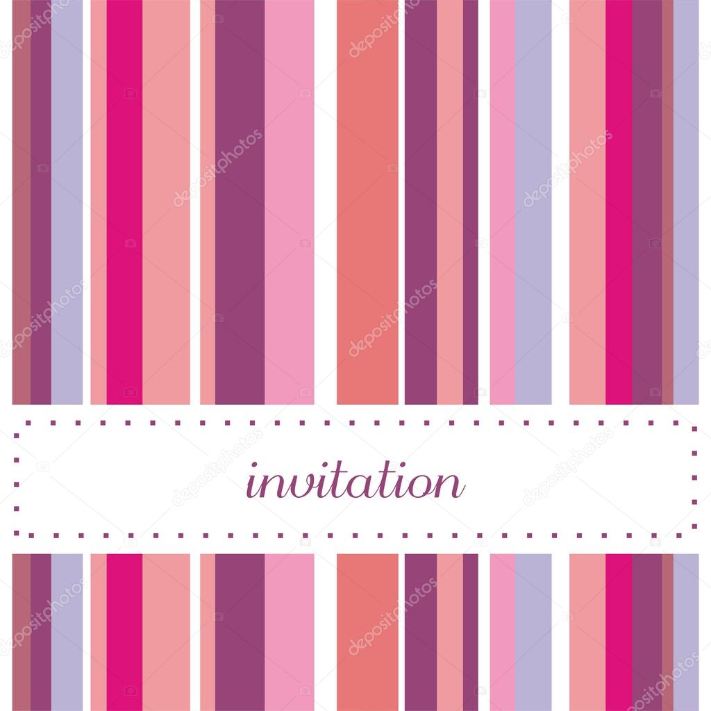 Sweet invitation card with vertical bars vector illustration