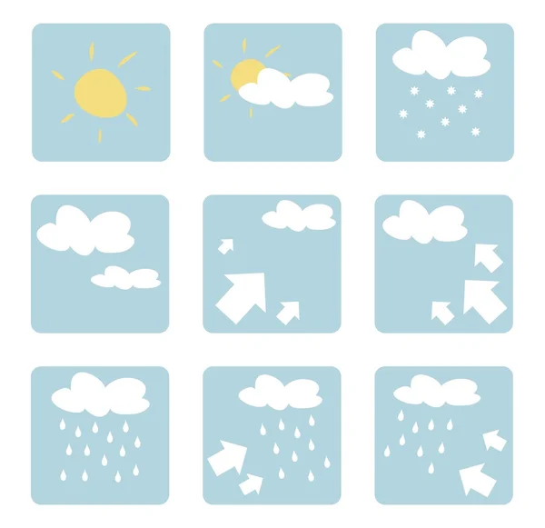 Isolated weather icons, clip art vector illustration — Stock Vector