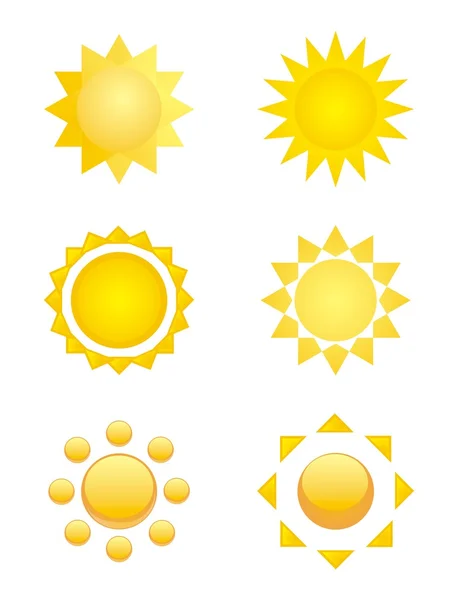 Ikonen logotypen eller ClipArt konst solen vektor isolerad på vit bakgrund — Stock vektor