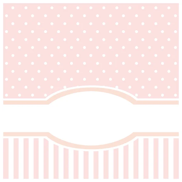Γλυκό ροζ πουά διάνυσμα κάρτα ή πρόσκληση για εμφάνιση γενέθλια & μωρό — Διανυσματικό Αρχείο