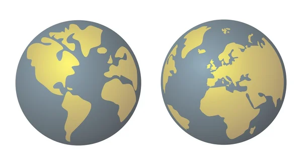 孤立在白色背景上的黄色和牛仔布向量中的地球 — 图库矢量图片