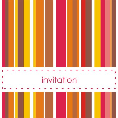 Vector invitation card with vertical bars clipart