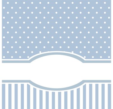 Sweet blue polka dots vector card invitation - birthday, baby shower, wedding clipart