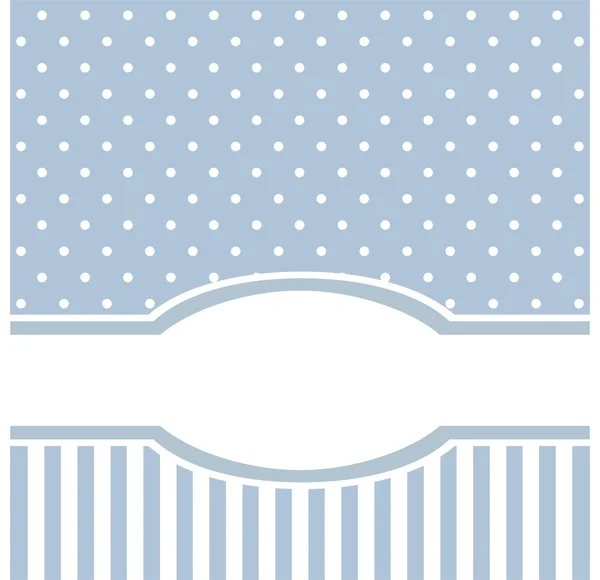 Sweet blue polka dots vector card invitation - birthday, baby shower, wedding — Stock Vector