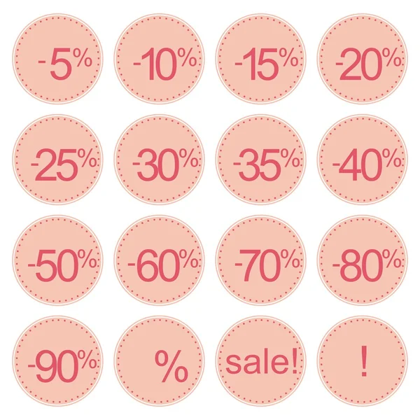 Retro vector pink sale icons, tag stickers or labels isolated on white background — Stock Vector