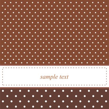 Dark brown vector card or invitation with polka dots clipart