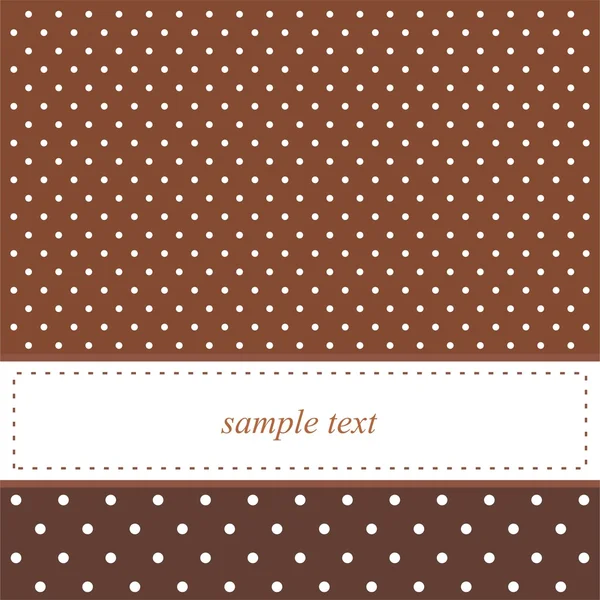 Dark brown vector card or invitation with polka dots — Stock Vector