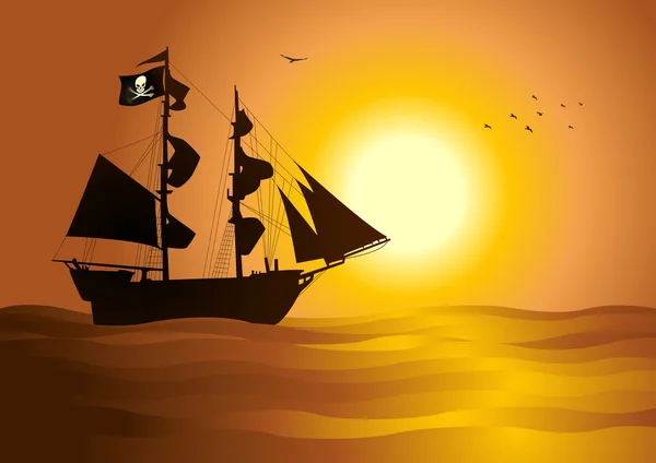 Navio pirata — Vetor de Stock