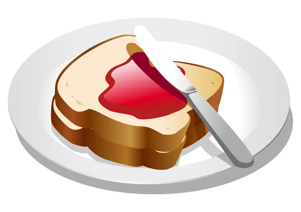 Brood en jam — Stockvector