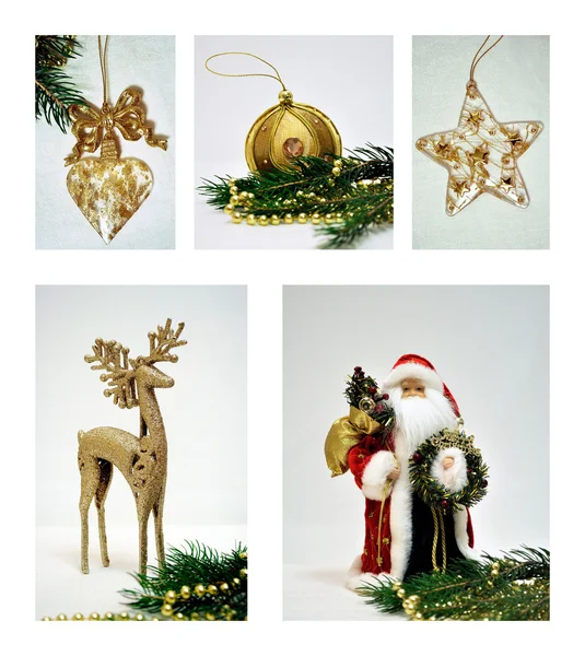 Boże Narodzenie dekoracje kolaż — Zdjęcie stockowe