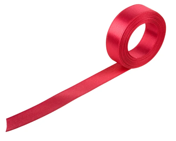 Червона стрічка рулон — стокове фото