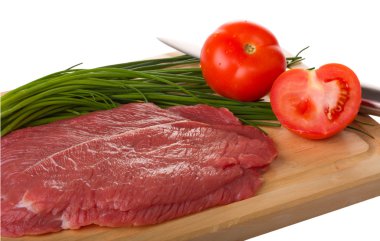 Raw fresh beef steak clipart