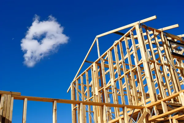 Detail of house frame under construction — Stock Photo, Image