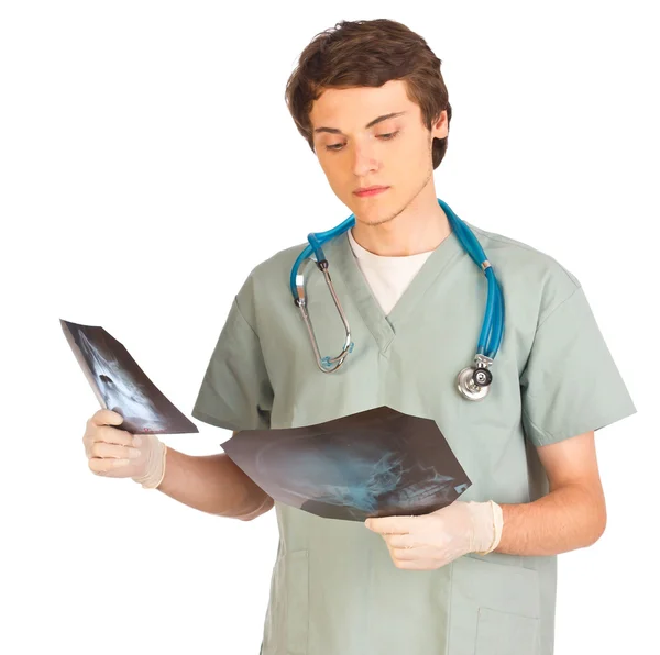 Νέος αρσενικό γιατρός με ακτινογραφία — Φωτογραφία Αρχείου