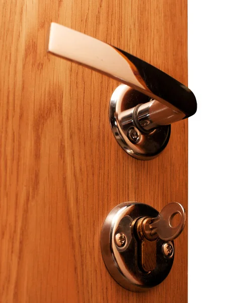 Dveře s klíčem — Stock fotografie