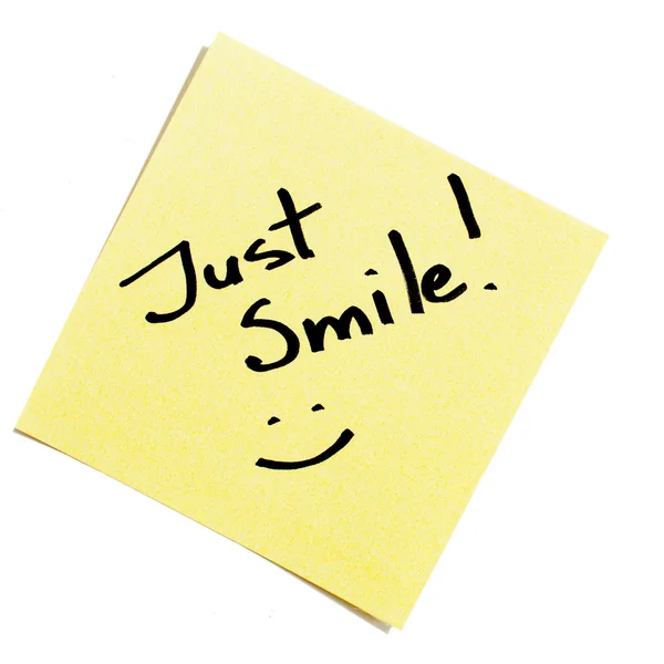 Kleverige nota gewoon glimlach! — Stockfoto