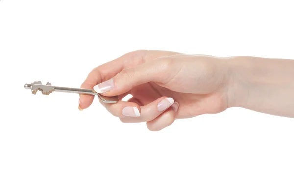 Woman hand with key — Stock Photo, Image