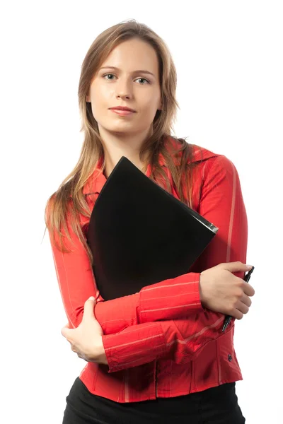 Pretty businesswoman with folder — Stock Photo, Image