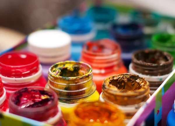 Kolorowe paintbox — Zdjęcie stockowe