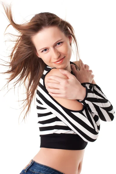 明るい若い女性の髪をストリーミング — ストック写真