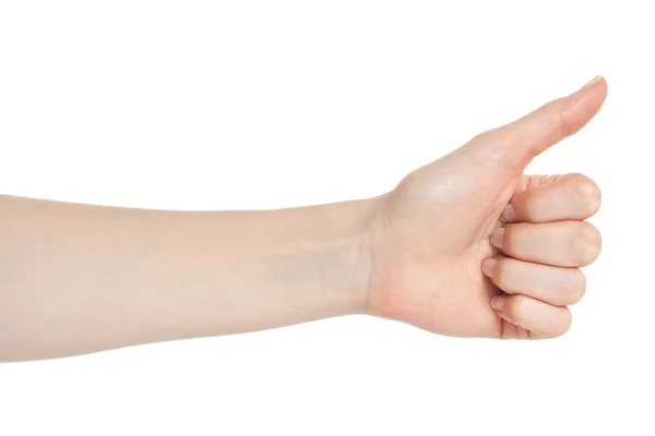 Ženská ruka úspěchu gesto — Stock fotografie