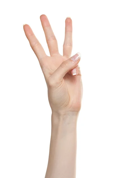 Vrouw Handnummer drie — Stockfoto