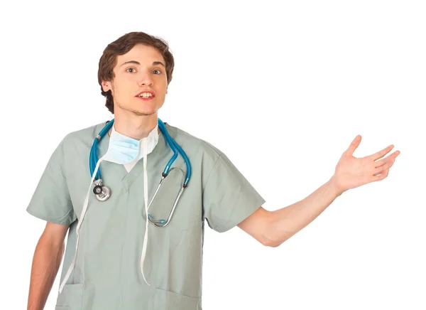 Young doctor making a presentation — Stock Photo, Image