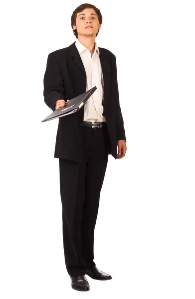 Business man handing a folder — Stock Photo, Image
