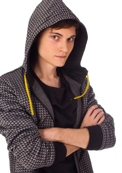 Confident young man seriously looking at camera — Stock Photo, Image