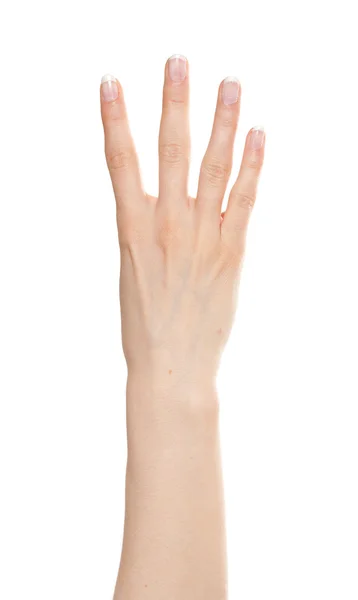 Frauenhand Nummer vier — Stockfoto