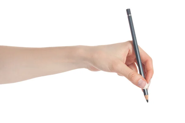 Vrouw hand met potlood schrijven — Stockfoto