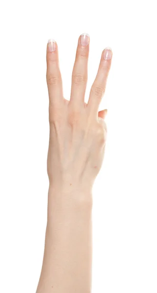Woman hand number three — Stock Photo, Image