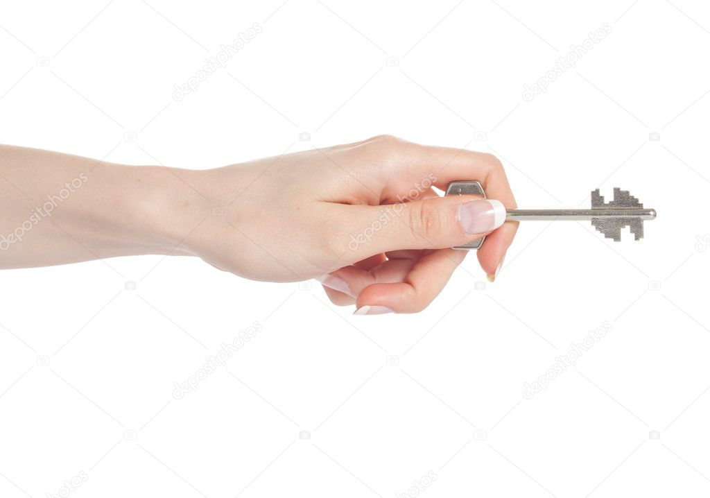 Woman hand with key