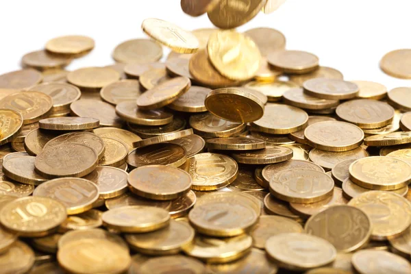 Gouden munten die vallen — Stockfoto