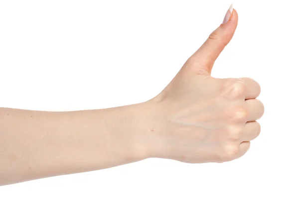 Ženská ruka úspěchu gesto — Stock fotografie