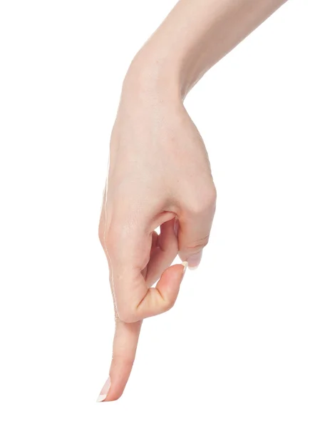 Kvinna hand person gest Stockbild