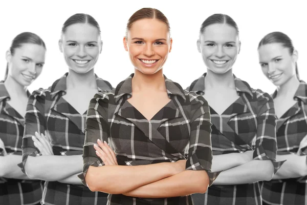 Business concept army clones of corporate office employees — Stock Photo, Image