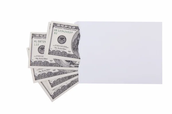 Доллары в конверте — стоковое фото