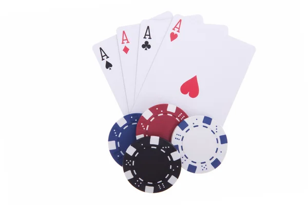 Κέντα Φλος μπαστούνι με μάρκες πόκερ — ストック写真