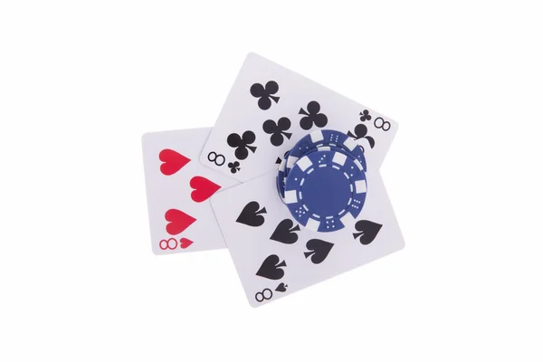 Cartas de poker - Três de um tipo — Fotografia de Stock
