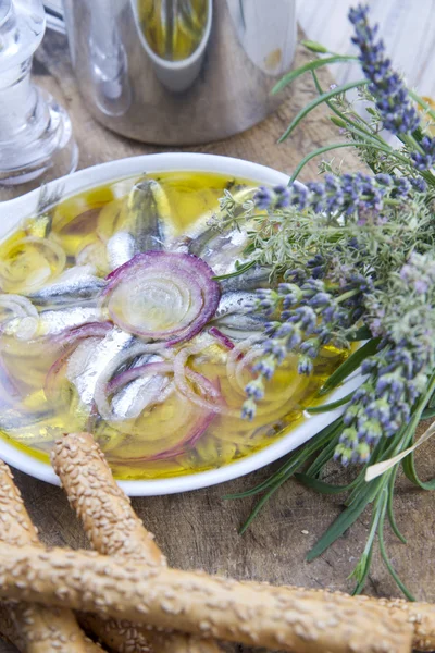 Plate of raw fish — Stock Photo, Image