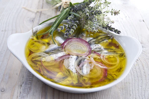 Plate of raw fish — Stock Photo, Image
