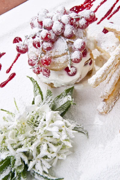 Delizioso dessert con bacche — Foto Stock
