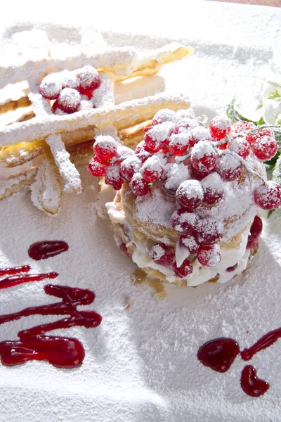 Delizioso dessert con bacche — Foto Stock