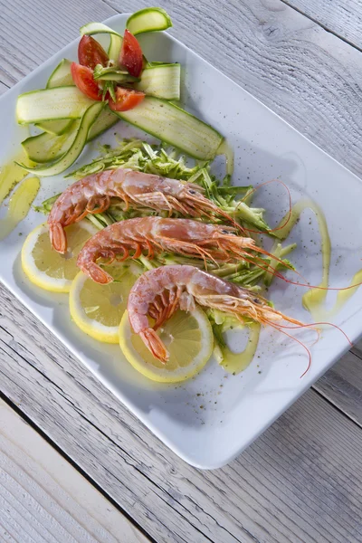 Shellfish and zucchini — Stock Photo, Image