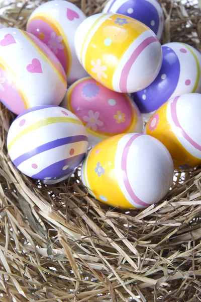 Easter Eggs in hay — Stock Photo, Image